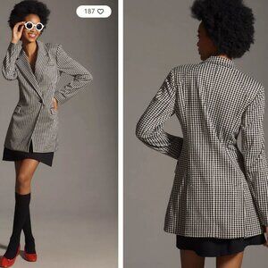 Women's Maeve Longline Check Blazer Size XS